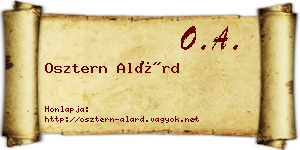 Osztern Alárd névjegykártya